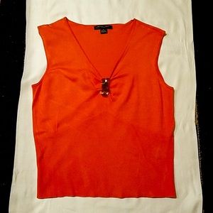 🌺 August Silk tangerine color shell top 🌺